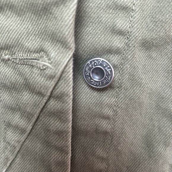 We the Free Size Medium Army Green Jean Jacket 100% Cotton - Picture 7 of 9